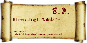 Birnstingl Makár névjegykártya